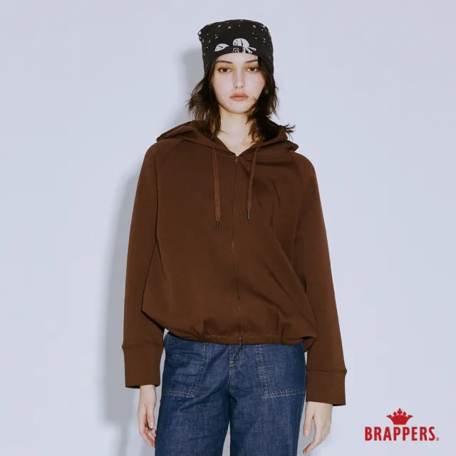 【BRAPPERS】女款 寬版連帽外套(咖啡)