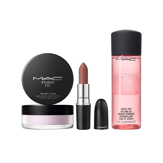 【M.A.C】輕透持妝水唇美肌組(超持妝輕透濾鏡蜜粉6.5g+超水感持色水唇膏3g)