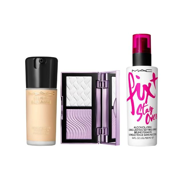 【M.A.C】奢光濾鏡定妝組(口袋雙色濾鏡蜜粉餅+超持妝奢緞粉底精華_雙11限定)