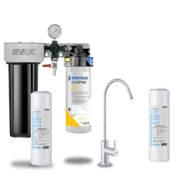 【EVERPURE 愛惠浦】櫥下型 PURVIVE Duo-AC2無鉛龍頭兩道式生飲淨水器(前置樹脂)