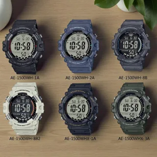 【CASIO 卡西歐】AE-1500WH系列 大字幕顯示 野戰電子錶(防水100米 大錶徑5.13公分)