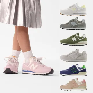 【NEW BALANCE】NB 童鞋 運動鞋 休閒鞋 慢跑鞋 魔鬼氈 574 中童 大童 多色(PV574BCE-W&PV574CBL-W&)