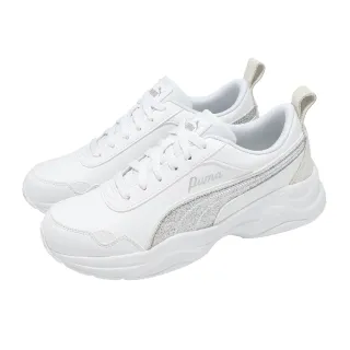 【PUMA】休閒鞋 Cilia Mode Glitter Wns 女鞋 白 銀  皮革 增高 厚底(405082-01)