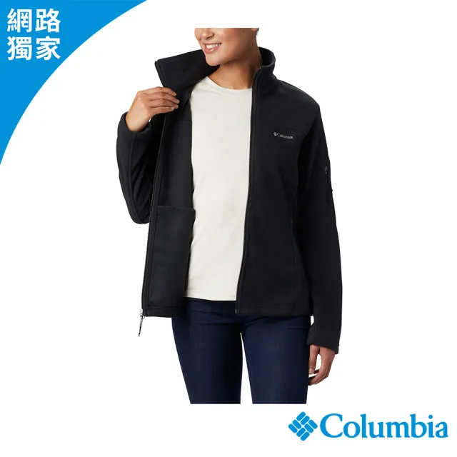 【Columbia 哥倫比亞】女款-刷毛外套-Fast Trek™-黑色(UER60810BK/JF)