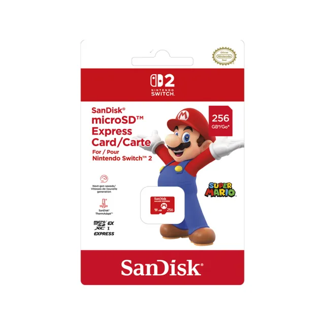 【SanDisk 晟碟】NS2 Switch 2 特規記憶卡 microSD Express 256G(台灣公司貨)