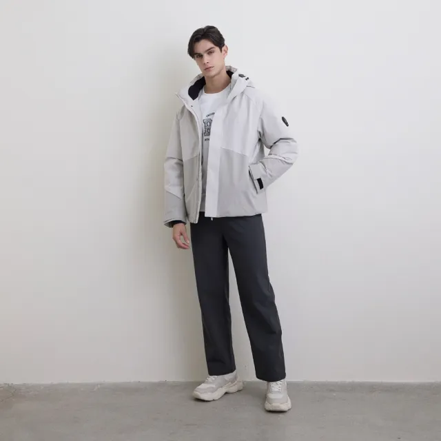 【GIORDANO 佐丹奴】男裝防潑水內刷毛長褲(25 泥炭)