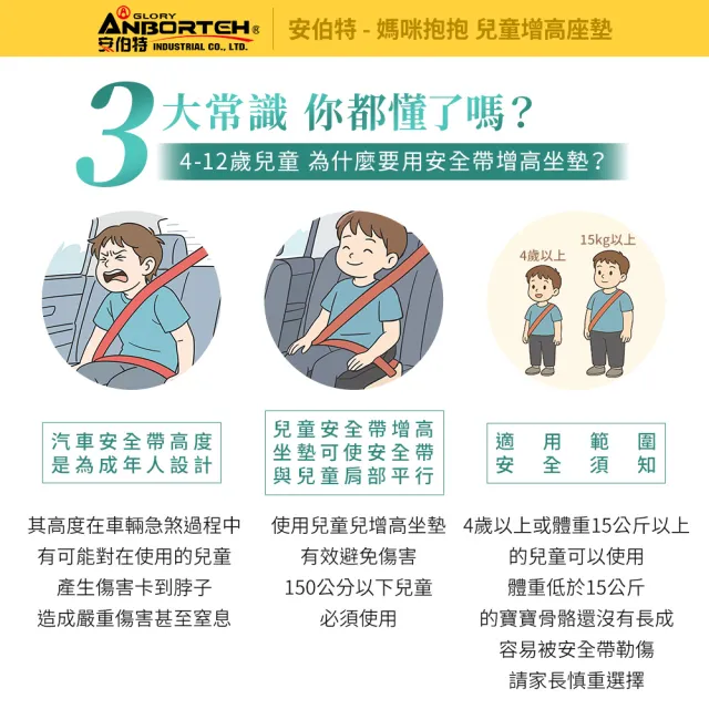 【媽咪抱抱】兒童汽車安全座椅 國家認證 一年保固-快(兒童安全增高坐墊 汽車安全座椅)