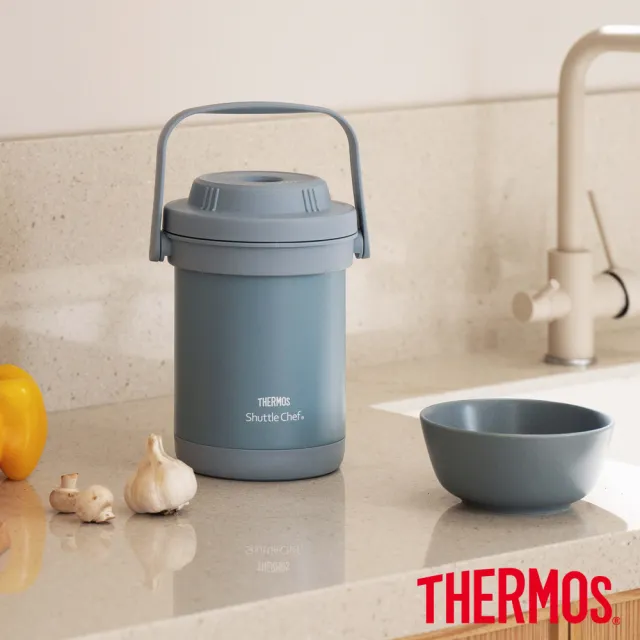 【THERMOS 膳魔師】冰川藍不鏽鋼真空燜燒提鍋1800ml(TCRA-1801-NEBL)