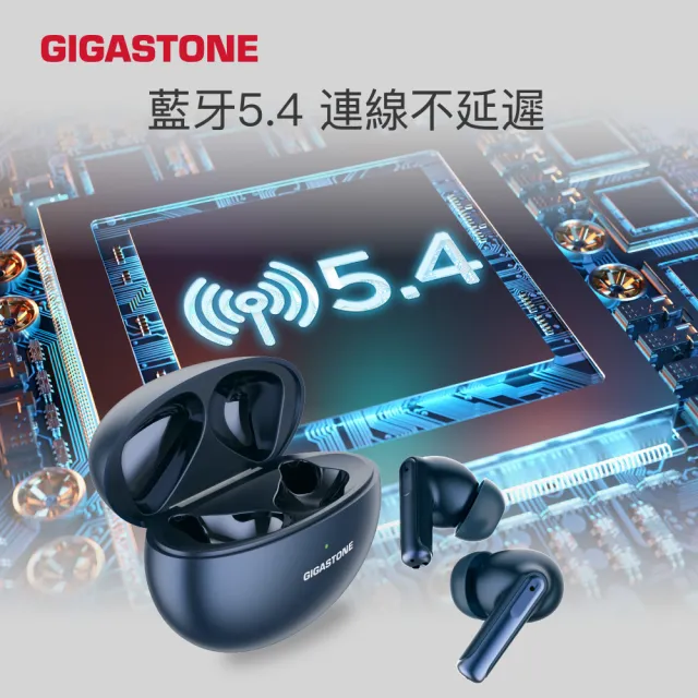 【Gigastone 立達國際】True Wireless真無線降噪藍牙耳機TAQ1(ANC主動降噪/ENC/通透模式/藍牙5.4/無線充電)