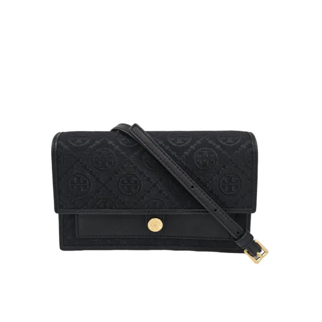 【TORY BURCH】TB T Monogram 專櫃款 風琴包 肩背包 WOC 丹寧藍/(贈原廠防塵袋紙袋送禮)