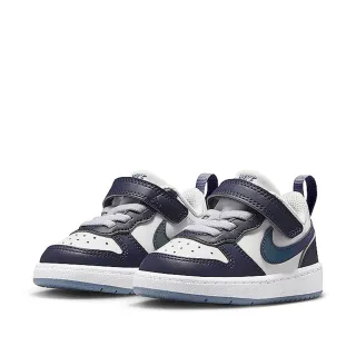 【NIKE 耐吉】休閒鞋 童鞋 小童 兒童 運動鞋 魔鬼氈 COURT BOROUGH LOW RCRFT SE BTV 藍白 IB0714-001