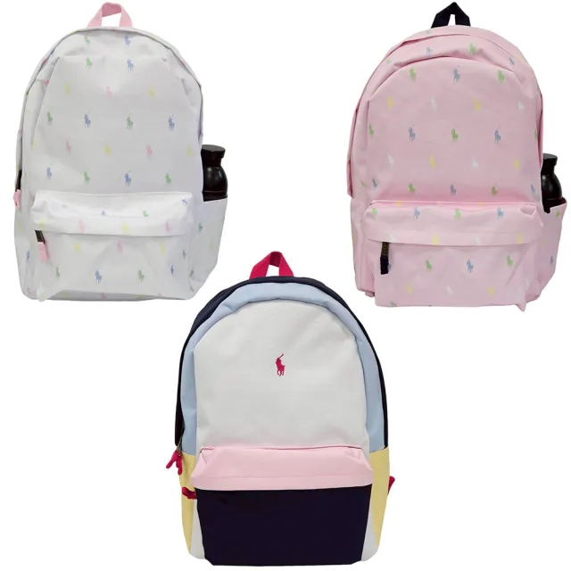 【RALPH LAUREN】雙11 RALPH LAUREN POLO 繽紛彩色拼接糖果色系男女通用後背包 3款可選(贈原廠紙