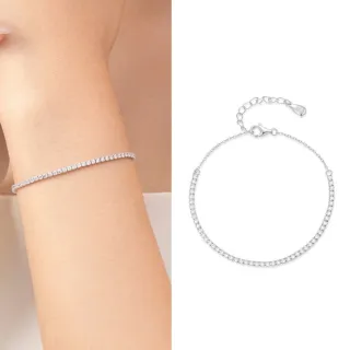 【鉅曜】38女王節 絕美1克拉經典鑽石手鍊 16-19公分調節長度(培育鑽石 鑽石 真鑽)