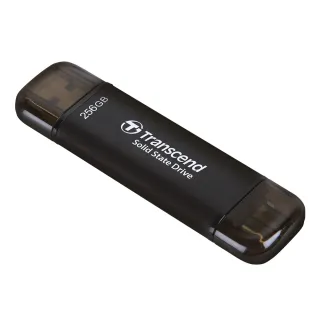 【Transcend 創見】ESD310C 256GB USB3.2 雙介面SSD固態行動碟-太空黑(TS256GESD310C)