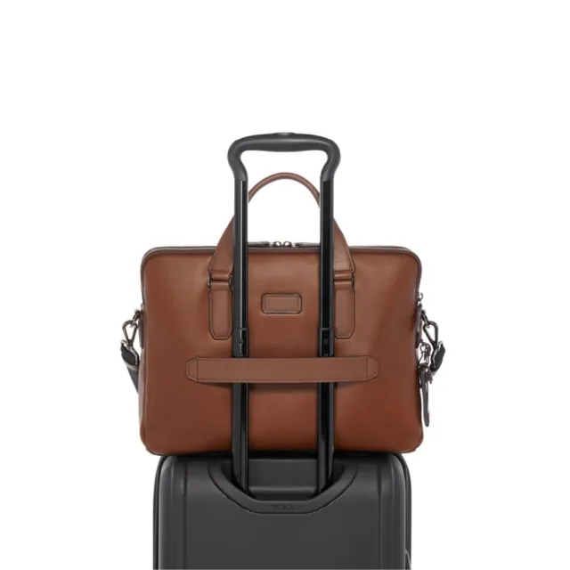 【TUMI】Harrison Sycamore 14 吋筆電輕巧商務皮革公事包 - 牛皮棕(TUMI 官方旗艦店)