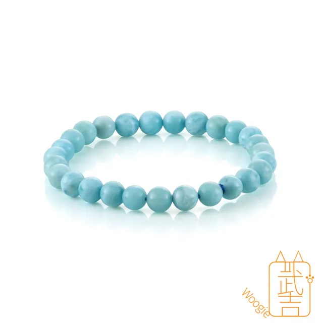 【Woogie武吉珠寶】精品拉利瑪海紋石手鍊(藍海紋7mm)