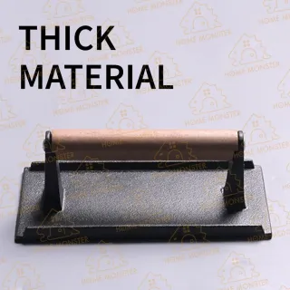 【長方形鑄鐵壓肉板】長方形牛排壓肉器 鑄鐵壓肉板 條紋壓漢堡鐵板 鐵板燒壓板 廚房烹飪工具(壓肉餅器)