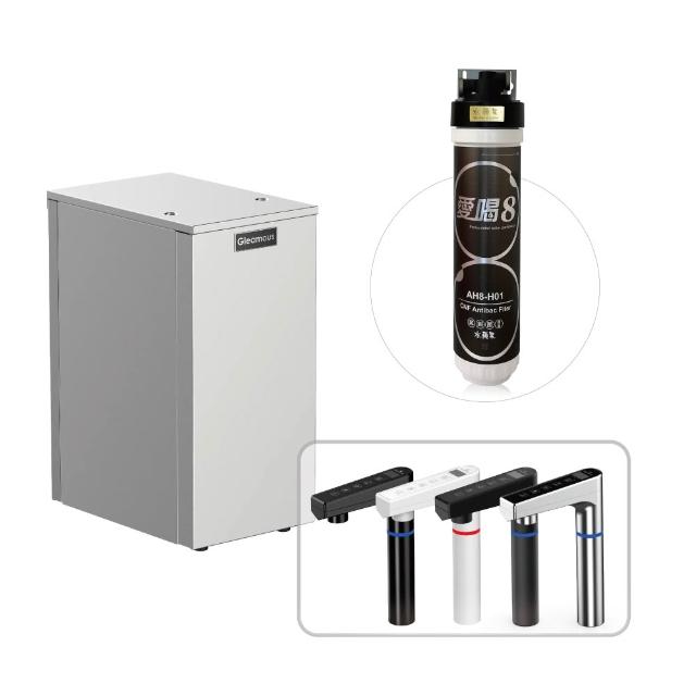 Gleamous 格林姆斯 K800 由水蘋果品牌推出，為高效櫥下型淨水器，採用 RO 逆滲透淨水方式，型號 K800+10"RO，適用 10" 標準濾心、RO 膜及小 T33 濾芯。儲水桶容量 5 公升以上，規格高度 35cm（含桶閥 38cm）、直徑 28.5cm，臺灣產地製造，享有 1 年保固及公司貨品質保證。贈送全省標準基本安裝（不含偏遠山區）及漏水斷路器，提供純淨飲水解決方案，適閤家庭使用，提升水質安全與便利。