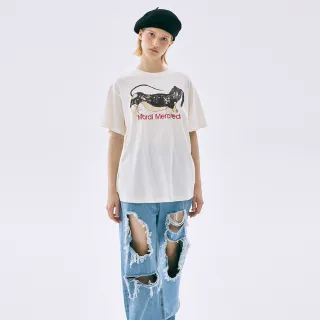 【MARDI MERCREDI】印花短TEE 奶油色 繪畫臘腸狗 TSHIRT DRAWING CH DDANJI LONG SIDE