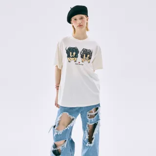 【MARDI MERCREDI】印花短TEE 奶油色 繪畫臘腸狗 TSHIRT DRAWING CH DDANJI TWIN