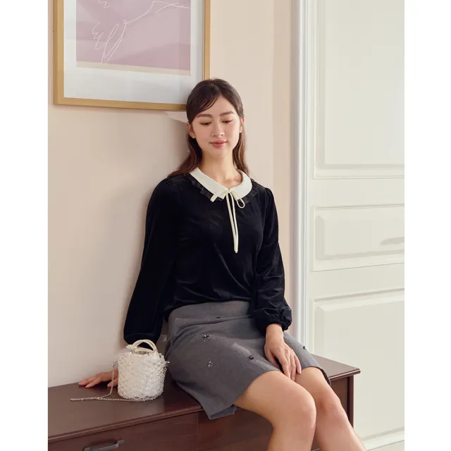 【perng yuh 芃諭名品】暖柔星璨 珠飾 A字短裙(2025 AW Collection|4C秋冬形象系列)