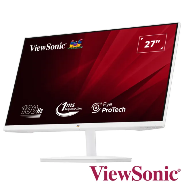 【ViewSonic 優派】VA2732-H-W-2 27型 IPS FHD 100Hz 商用護眼窄邊框白色螢幕(Eye ProTech+護眼技術/1ms)