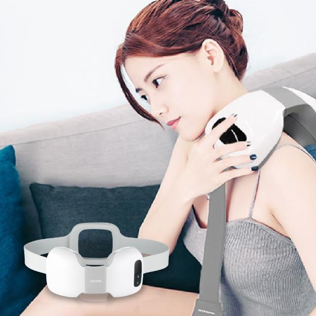  KINYO IAM-2701 肩頸按摩機，專為頸部與肩部設計的氣壓式按摩器，提供舒緩按摩體驗。採用充電式電源，輕巧僅0.672kg，尺寸W185xH95xD95 mm，灰色系外觀，適合日常使用。消耗功率僅5W，保固1年，中國製造，BSMI許可字號R4A106，非個人衛生用品。舒緩肩頸疲勞，提升生活品質！ 
