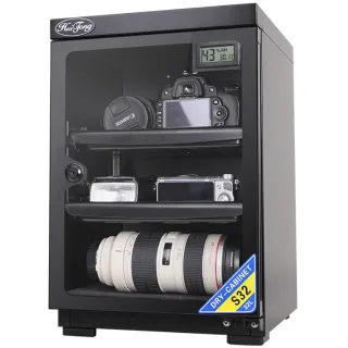 【RTAKO】電子防潮箱 相機防潮箱 32L 相機鏡頭除濕櫃 茶葉郵票收納箱 可調隔板 乾燥箱 防潮櫃 附鏡頭墊