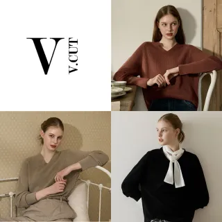 V CUT 原創流線修身V領針織衣