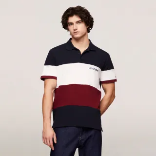 【TOMMY HILFIGER】官方旗艦館 拼色標準版型 Polo 衫_藍色