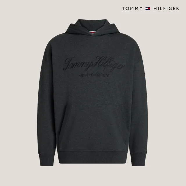 【TOMMY HILFIGER】官方旗艦館 寬鬆Logo帽T_灰色