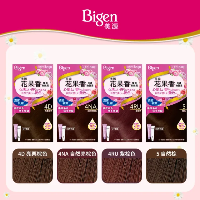 【Hoyu Bigen 美源】花果香快速染髮霜4件組