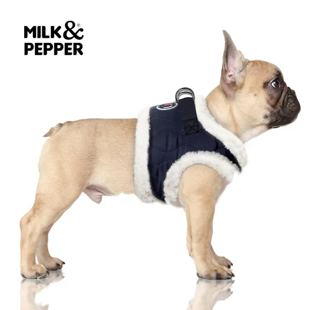 【瑪頌·波美特】Milk & Pepper 溫暖刷毛胸背衣-艾利歐.海軍藍 狗狗衣服 26-47(Maison Pomette)