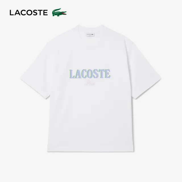 【LACOSTE】男裝-品牌logo印花短袖T恤(白色)