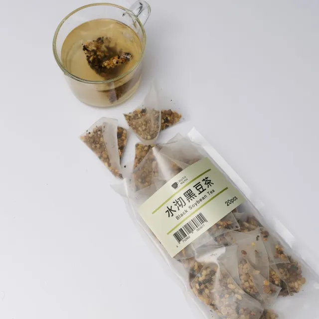 【暖暖純手作】水沏黑豆茶 20入(黑豆茶 蕎麥茶 玄米 冷泡茶 熱泡 茶包 台灣蕎麥 烘焙黑豆)雙11