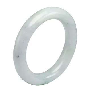 【漢石齋】天然翡翠A貨 圓條手鐲玉鐲 細糯種飄花帶黃翡(手圍16.8/ 版寬11.8mm)