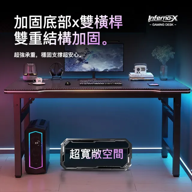 【Ashley House】免組裝Inferno-X戰影電競桌 職業遊戲桌(書桌 工作桌 電腦桌)