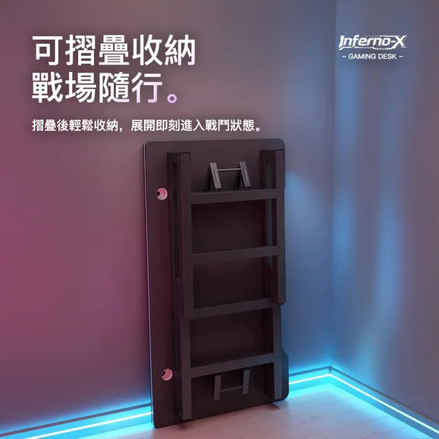 【Ashley House】免組裝Inferno-X戰影電競桌 職業遊戲桌(書桌 工作桌 電腦桌)