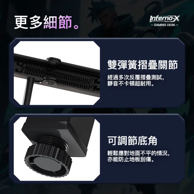 【Ashley House】免組裝Inferno-X戰影電競桌 職業遊戲桌(書桌 工作桌 電腦桌)