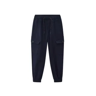 【GIORDANO 佐丹奴】童裝休閒戶外風格束口長褲(26 標誌海軍藍)