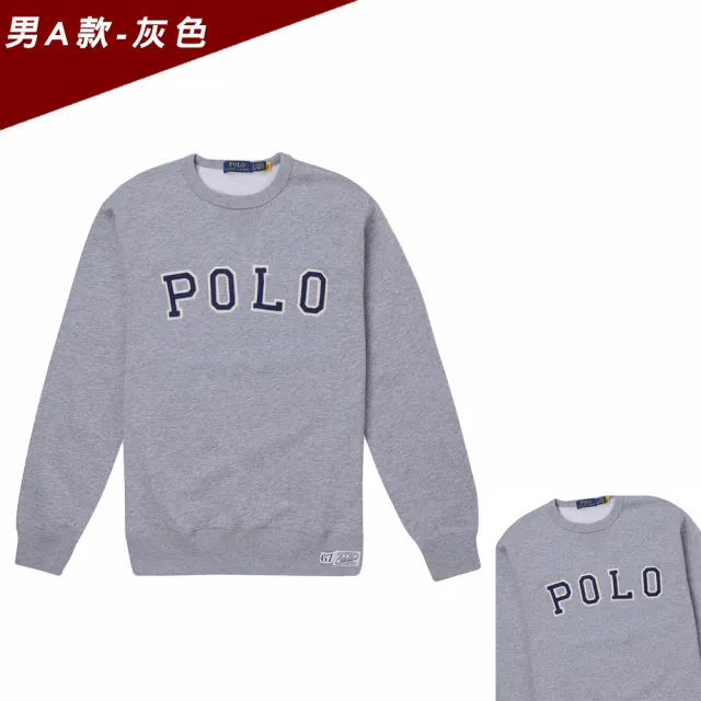 【RALPH LAUREN】RL POLO 經典刺繡文字刷毛大學T恤 上衣-多色選(平輸品)
