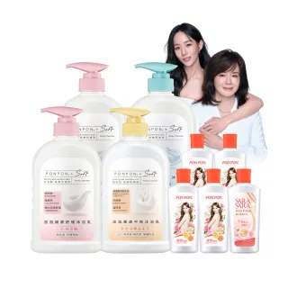 【PON PON 澎澎】Soft 沐浴乳600gx4+贈 香浴乳110gx3(任選口味)