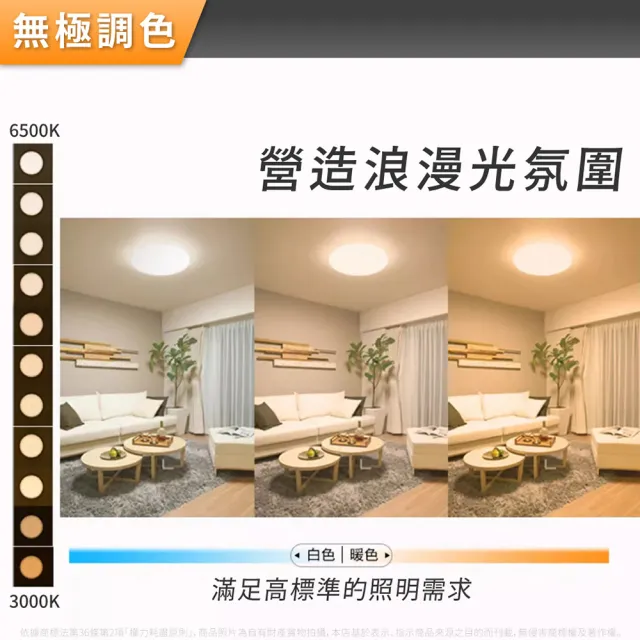 【Everlight 億光】2入 LED 星晴 50W 遙控調光調色 LED 吸頂燈 天花板燈(適用5-6坪) 全電壓