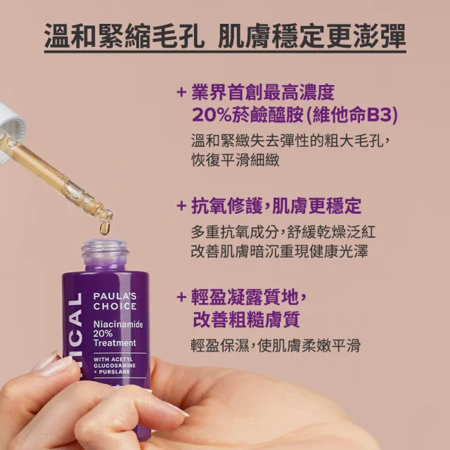 【Paulas Choice 寶拉珍選】0.3％A醇＋2％補骨脂酚精華乳＋20％B3青春緊緻毛孔精華液