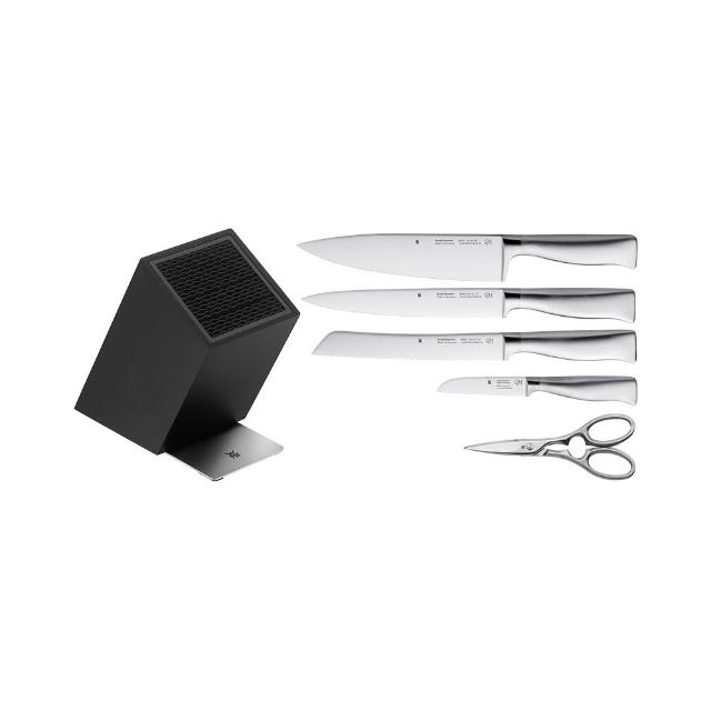 【WMF】德國製Grand Gourmet 六件組(含主廚刀/片肉刀/麵包刀/蔬果刀/剪刀/刀座)