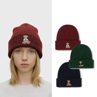 【MARITHE FRANCOIS GIRBAUD】官方旗艦 刺繡塗鴉熊針織毛帽(多款任選)