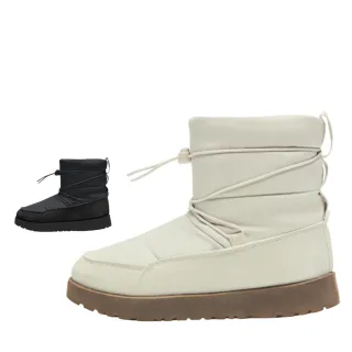 【Paperplanes】韓國空運。 防風防潑水內鋪毛厚底中筒雪靴/羊羔毛(7-1593/三色/現+預)