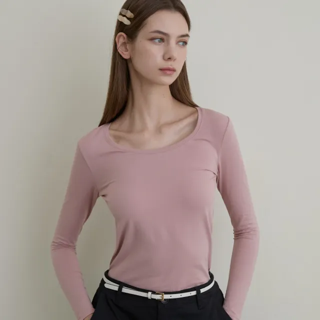 【GIORDANO 佐丹奴】女裝圓領極暖衣 G-WARMER系列(65 啞粉紅)