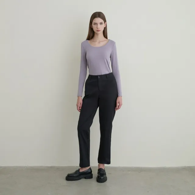 【GIORDANO 佐丹奴】女裝圓領極暖衣 G-WARMER系列(33 極簡灰紫)