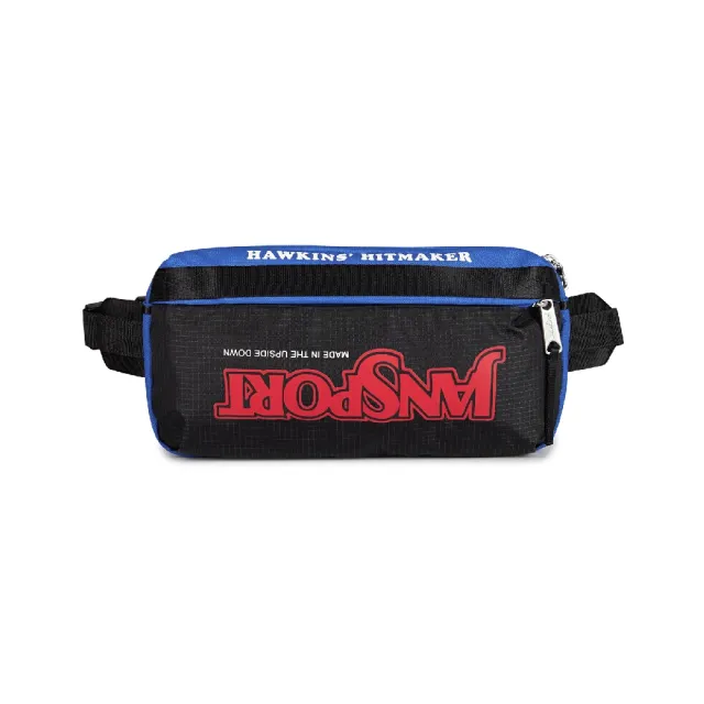 【JANSPORT】雙11 x 怪奇物語 聯名腰包 Waistpack Squawk Radio 1L 黑藍 斜背包(JS0A898CA2S)